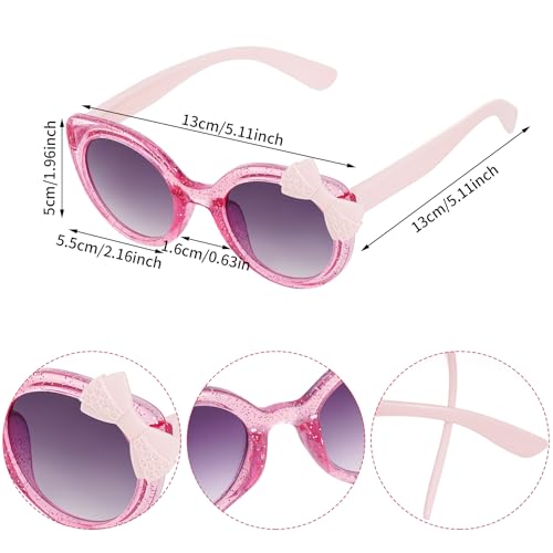 obmwang 3 Pairs Cute Kids Sunglasses Multiple Shaped Glasse for Toddler Girls Age 3-12 Outdoor Beach Eyewear, UV400 Protection2
