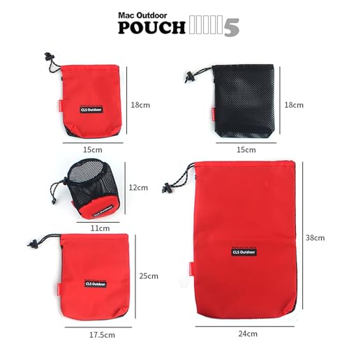 Drawstring Ditty Bags Nylon Mesh Outdoor Camping Travel Storage 5Pcs2