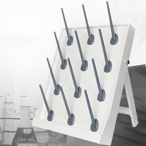 Escurridor de cristalería de Laboratorio con Ganchos Desmontables, diseño Plegable para un Secado eficiente de Utensilios de Laboratorio y Ahorro de Espacio.