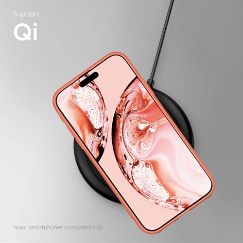 Coque silicone iPhone 16 Pro Max ONEFLOW souple couleur corail