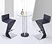 Global Furniture Bar Table, Clear/Black/Chrome