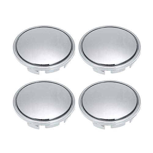 Rantoloys Rueda de Coche de 56 mm Casquillos centrales Eje Llanta del neumático Cubierta de la Tapa del Cubo ABS Universal Cromado Plata 4PCS Cover