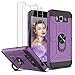 Galaxy Sky Case,Galaxy J3 Case,Galaxy Express Prime Case,Galaxy Amp Prime Case,J3V Case, Jeylly Shockproof Dual Layer Armor Defender Scratch Absorbing Hybrid Rubber Plastic Phone Case Cover - Purple
