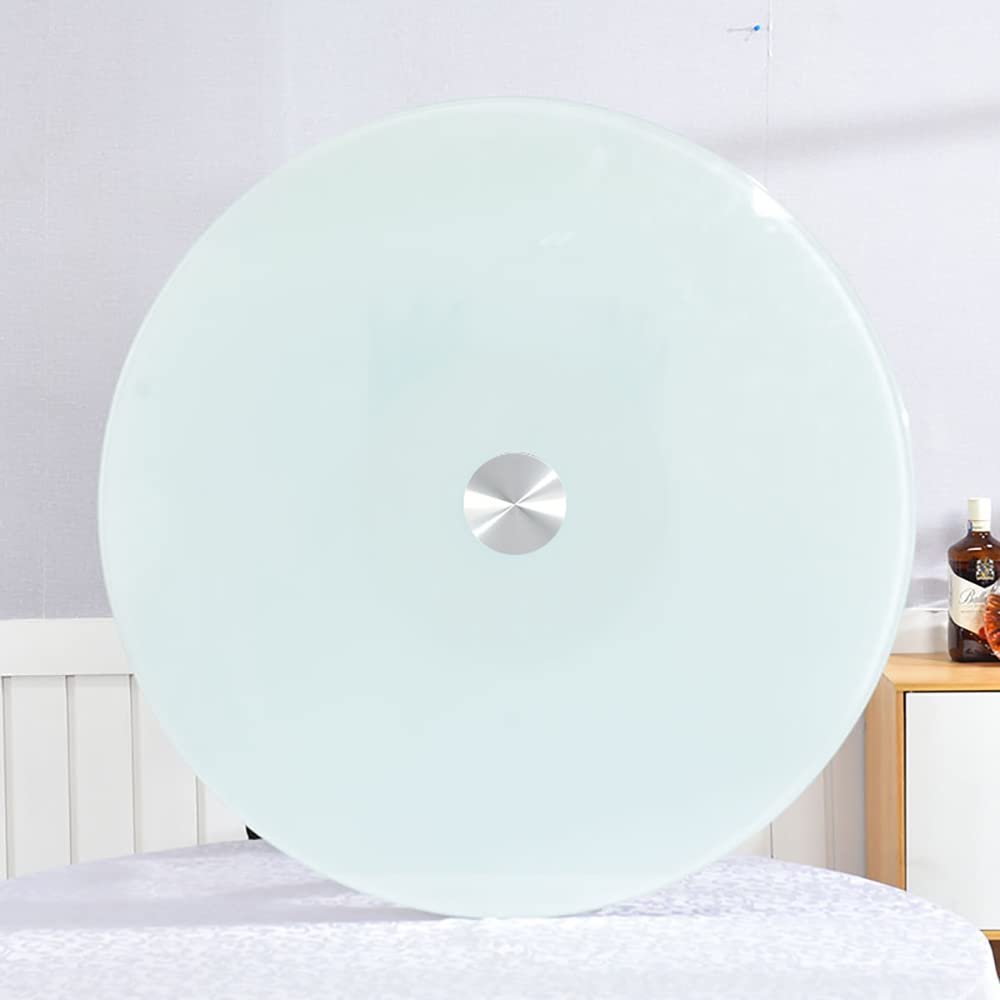 Plateau pivotant à 360 ° en verre blanc pour table de salle à manger