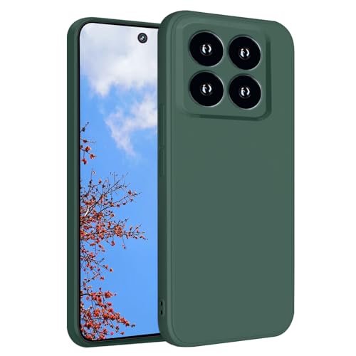 Étui silicone Xiaomi 14 Pro vert foncé flexible et robuste
