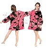 cow print Pink Wearable Blanket Hoodie 6-13 Year Old - Cozy Soft Fleece Flannel Hot Pink Hooded Sweatshirt Blanket, Christmas/Birthday Gifts for Teens Girls #3