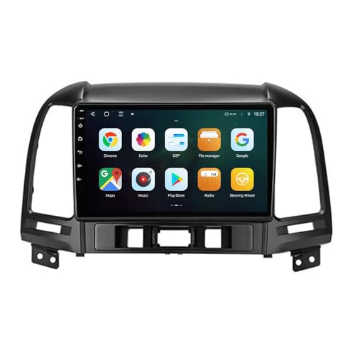 YIANKWY Android 13 Autoradio Radio 9 Zoll Navigationssystem Für Hyundai Santa Fe 2006-2012 DAB+Digitalradio Car Stereo Video Receiver GPS-Navigation Bluetooth Hotspot WiFi 4G Analog TV SWC