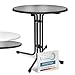 Beautissu Bistrotisch Outdoor Rund Ø 80 cm – Beistelltisch Balkontisch Stabiler Gartentisch Rund Klappbar 70 cm hoch – Campingtisch Partytisch Esstisch Gastro – Schwarz Bistroni