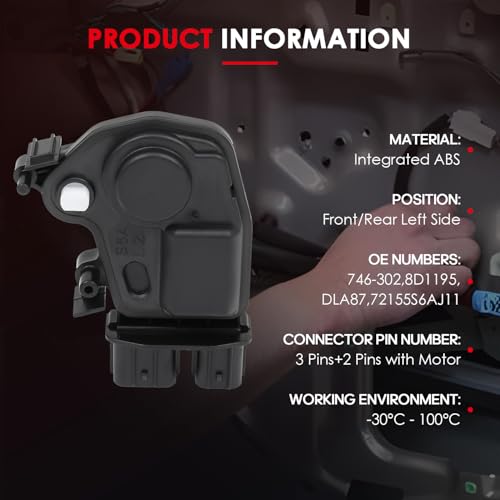 Image of CCIYU Front Left Rear left Side Door Lock Actuator Fit For Acura For Honda,For Odyssey,RSX,CR-V,Accord,Element,Pilot 2001-2011 door lock actuator Left driver side Assembly, Replaces # 746-302