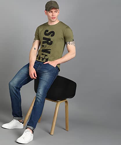 Image of Urbano Fashion Men's Graphic Printed Round Neck Half Sleeve Slim Fit Cotton T-Shirt