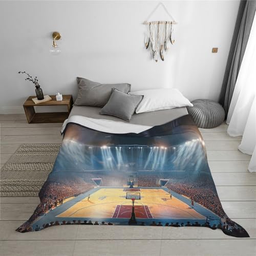 Couverture en flanelle basketball douce et chaude grand format