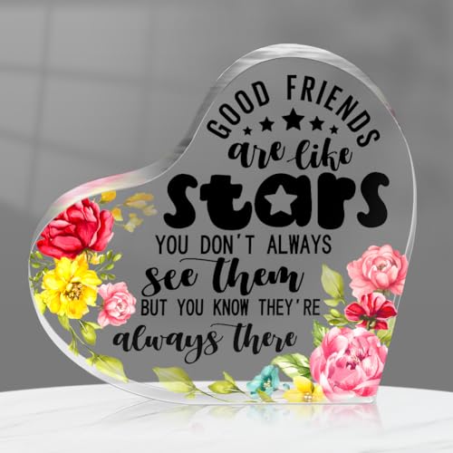 PETCEE Christmas Friendship Gifts for Women Gift for Friends Good Friends Gift for Christmas Acrylic Keepsake Paperweight for Home Office Table Shelf Decor Birthday Gifts for Friends Sisters