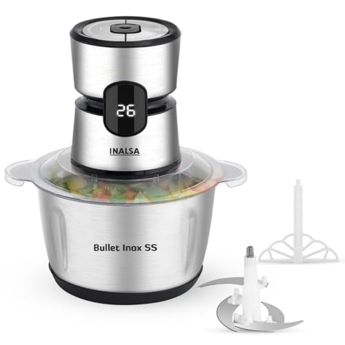 INALSA Bullet Inox SS Electric Chopper|Digital Display|500W Power...