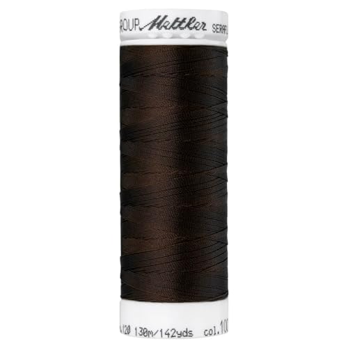 Mettler Seraflex Elastic Thread 50wt 142yd-Very Dark Brown miniatura 1