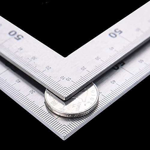 Siumir 150 x 300 mm Stainless Steel L Shape Square Ruler Double-Sided Right Angle Ruler