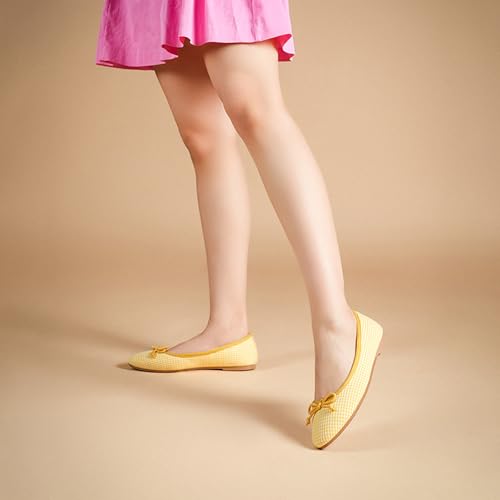 Image of Theater Swans Casual Ballet Flats for Women | Stylish Slip-on Ballerina with Bow Detail | Lightweight Comfortable Footwear with Cushioned Insole
