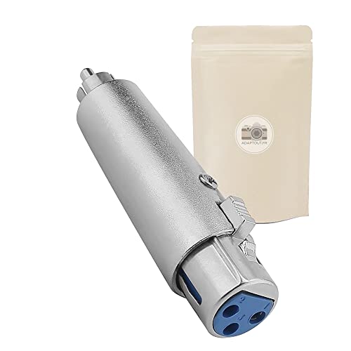 Adattatore da presa XLR stereo femmina 3 poli a spina RCA mono maschio - Connettore 100% in metallo - Adaptout marca francese
