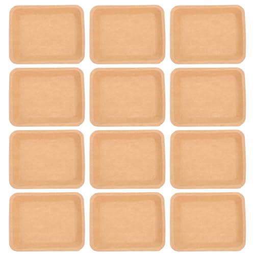 SOPOTUTU Bandejas Desechables de Papel Kraft para Barbacoa, Tamaño Mediano Nº 2, 50 Unidades, Platos Ecológicos para Servir Mariscos y Alimentos en Fiestas, Resistentes y Apilables para