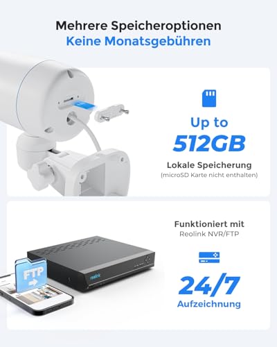 Reolink 4K PoE Überwachungskamera Außen mit 180° Pan, Spotlight, Farbnachtsicht, Auto-Tracking, Smarte Personen-/Fahrzeug-/Haustiererkennung, PoE Outdoor IP Kamera mit Zwei-Wege-Gespräch, RLC-81PA 6