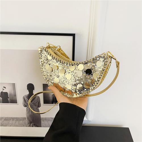 Sequin Purse Sparkly Sequin Purse Y2K Crescent Bag Bling Crossbody Shoulder Bag Zipper Trendy Gift Women Girls2