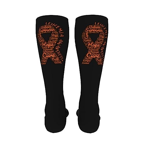 Leukemia Awareness Knee High Socks For Women Long Tube Socks Athletic Compression Socks Unisex High Socks Girls4