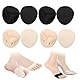 4 Paar Vorfußpolster aus Stoff Wiederverwendbares Forefoot Pad Ballenpolster Vorfuß Unsichtbare Fünf-Zehen-Socken Rutschfest Metatarsalgie Einlagen Weiche High Heels Pads für Damen Herren