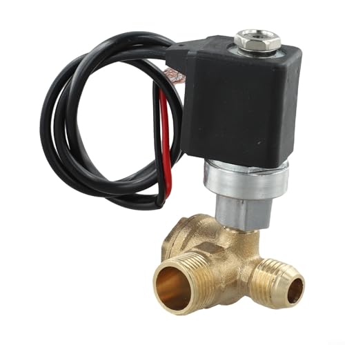 Válvula solenoide para compresores de aire con descarga de escape, control de flujo de válvula de retención y función de liberación de aire de purga (D)
