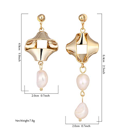Boucles d'oreilles perles d'eau douce asymétriques S925 - 3