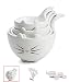 White Ceramic Cat Measuring Cups: Set of Cat Shaped Bowls - 1 Cup, 1/2 Cup, 1/3 Cup and 1/4 Cup