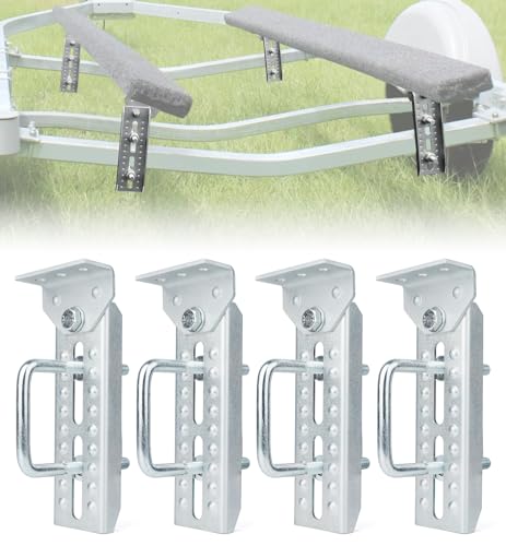 Aupar Heavy Duty 8 Boat Trailer Bunk Brackets 4 PCS Galvanized Swivel Top Bunk Bracket Kit for 1.5 x 3 2 x 3 3 x 3 Boat Trailer Crossmember