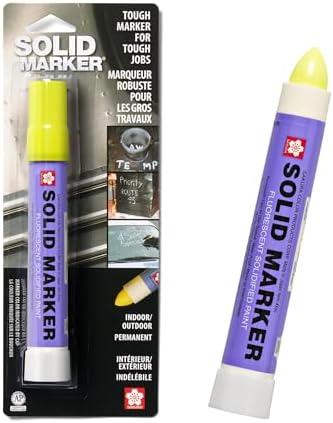 SAKURA Solid Paint Markers - Permanent Marker Paint Pens - Window, Wood, & Glass Marker - Fluorescent Yellow Paint - 1 Pack