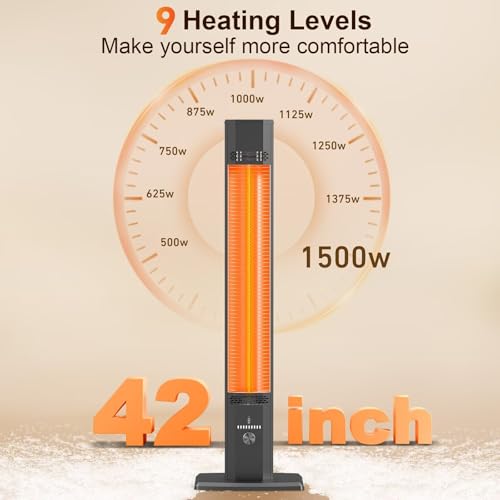 Outdoorpatioheaterwith9heatlevelsspaceheaterforgaragebackyardroomindoor1500wfastelectricinfraredheater9htimerswaterproofchildlockblacklarge Urban Country Home Decor Outdoor patio heater with 9 heat levelsspace heater for garage backyard room indoor1500w fast electric infrared heater9h timerswaterproofchild lockblack large urban country home decor