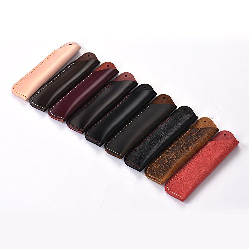 Honorall Handmade Retro Vintage Grain Full Leather Pencil Case Pouch Pen Holder Organizer Bag Artigo