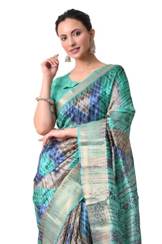 Image of MIRCHI FASHION Women Saree Cotton Silk Batik Block Printed | Breathable Office Wear and Regular Use Sari with Blouse Piece