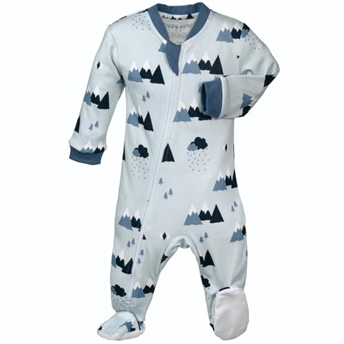 Image of zippyjamz – Zipper Organic Sleeper Footed Onesies Sleeper Baby Pajamas with Inseam Zipper