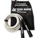 Evo Rope | 1.1LB Weighted Jump Rope for Women & Men – Adjustable 10mm Heavy PVC Skipping Rope for Fitness, Ideal for High-Intensity Training, MMA, Boxing, CrossFit, Weight-loss Workouts