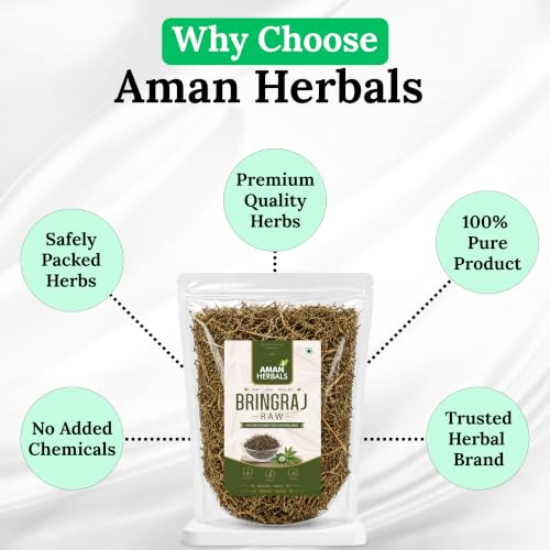 Image of Bhringraj Raw Leaves | 100% Natural & Sun-Dried Eclipta Alba | Ayurvedic Hair & Liver Care 200GM