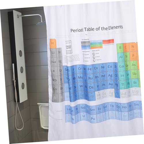 Rideau de salle de bain imperméable doublure douche imprimée tableau éléments - 6