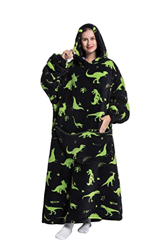Lengthen Hoodie Blanket,Oversized Ultra Soft Warm Wearable Hooded Blanket Sweatshirt,One Size Fits All Adults Men Women
