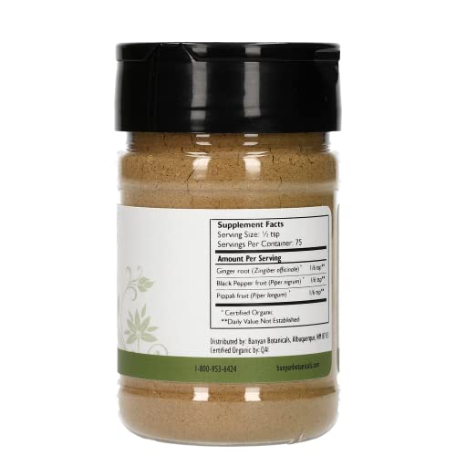 Banyan Botanicals Trikatu Powder - Usda Organic, Spice Jar - Heating & Stimulating - Supports Digestion Of Heavy Foods* #TOP1