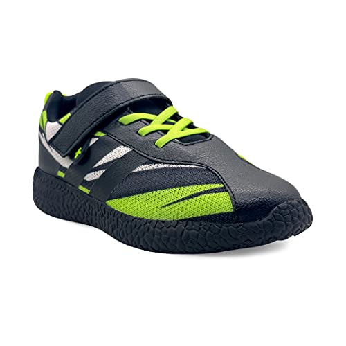 Buy KazarMax Hopits Black & Neon Green Neon Sports Shoes for Kids Boys