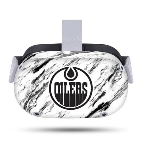Head Case Designs Officially Licensed NHL Marble Edmonton Oilers Vinyl Sticker Skin Decal Cover Compatible with Meta Quest 2