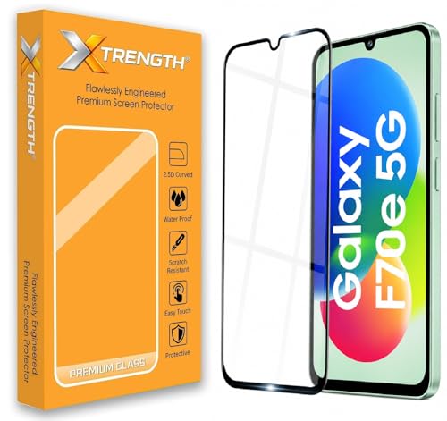 Image of Tempered Glass for Samsung Galaxy F70e (6.7 Inch) with Installation Kit | 9H Edge to Edge Screen Protector | Anti Scratch