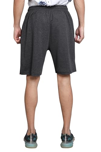 Image of Particle Men's Plus Size Hosiery Corduroy Cotton Bermuda Shorts | 230 GSM Ribbed Fabric | Big Size Casual Half Pants with Pockets for Walking, Gym & Lounge (XL-5XL)
