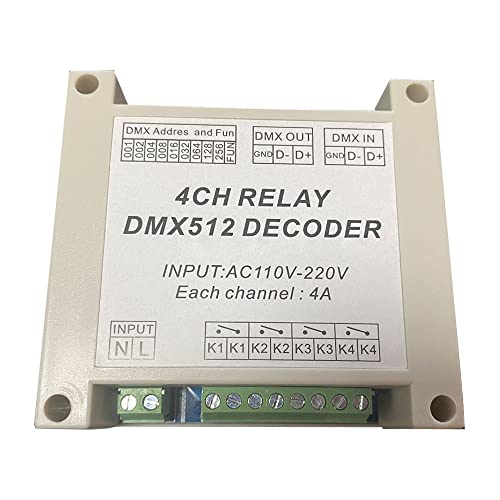 4CH DMX512 Relay Switch With High Voltage Input AC 110-220V
