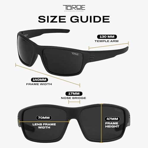 Image of TOROE Super Dark Black Out Polarized Sunglasses Extreme Light Sensitivity Advanced UV Protection C4 Impact Resistant