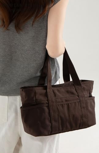 Designer Tote Bag with Zipper Small Tote Bags for Women Canvas Messenger Bag Chic Crossbody Bags Satchel Shoulder Handbag3