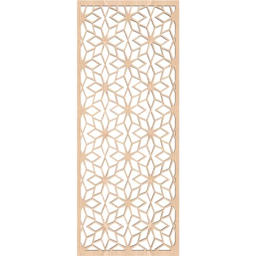 Image of 11 3 /8 inchW x 29 3 /8 inchH x 3 /8 inchT Lake Decorative Fretwork Wood Wall Panels, Red Oak
