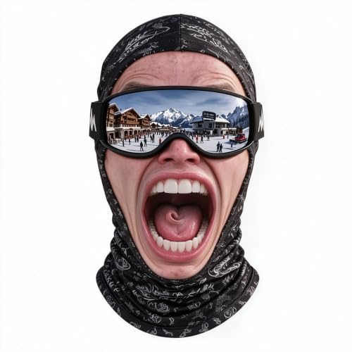 Men Ski Mask Winter Funny 3D Printed Full Face Realistic Face Balaclava - image 1