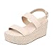 Sandalen Damen Elegant Flach Frauen Sandalen Keil niedrige Fersen Römischer Keil Frauen Fashion-elastische Riemen geschnitzte atmungsaktive Schuhe Winter Schuhe Damen 39
